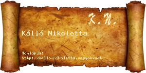 Kálló Nikoletta névjegykártya