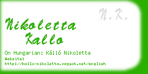 nikoletta kallo business card